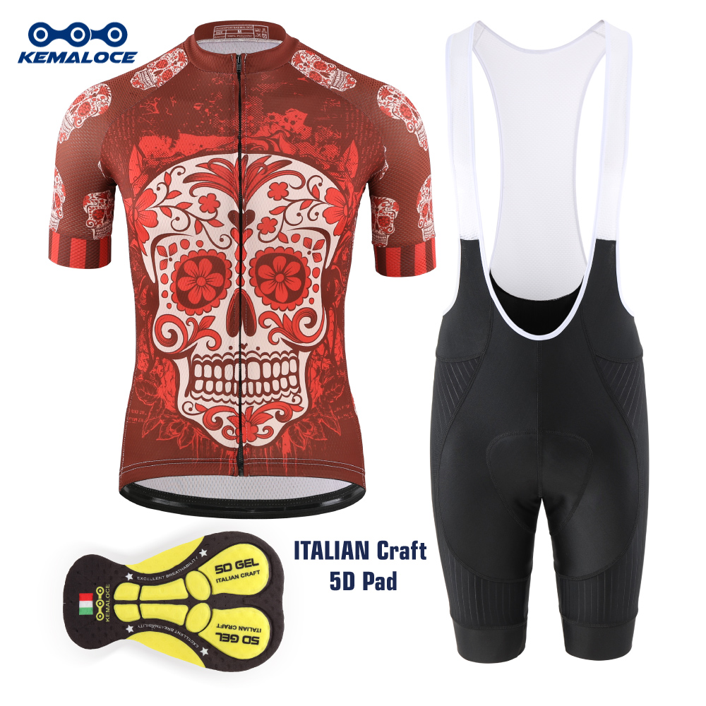Padded Cycling Shorts 5D Gel - KEMALOCE maglia da ciclismo rossa uomo