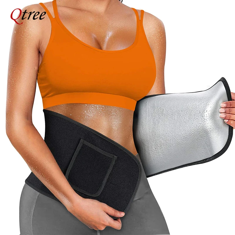 Sweat Waist Trainer Belt Neoprene - Qtree Cincher Body Shaper Wrap Donna