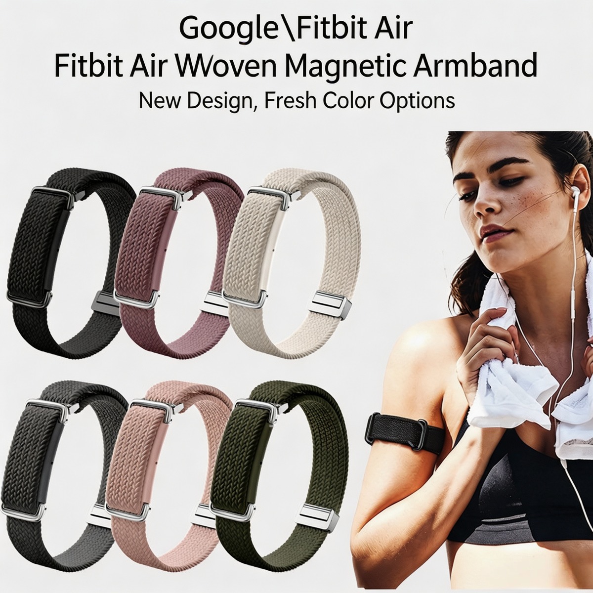Resistance Bands Set With Handles - Cinturino in nylon per Google Fitbit