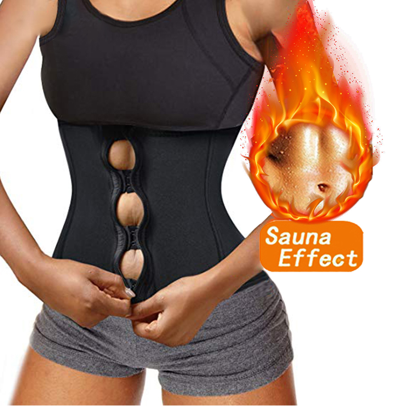 Sweat Waist Trainer Belt Neoprene - Corsetto Modellante per Donna con Ganci
