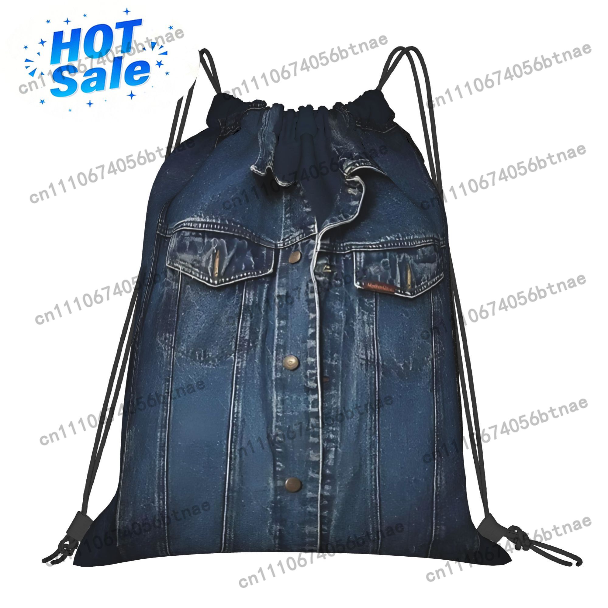 Cycling - Borse con coulisse in denim stampato