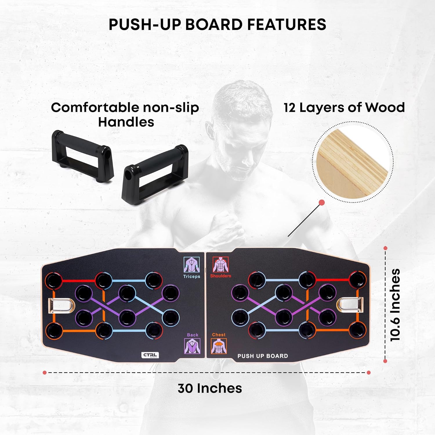 Push Up Board Foldable Multi Function - Tavola pieghevole multifunzionale in legno massello