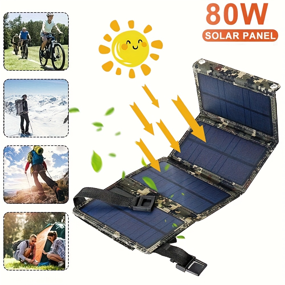 Camping - Pannello Solare Portatile Pieghevole da 80W