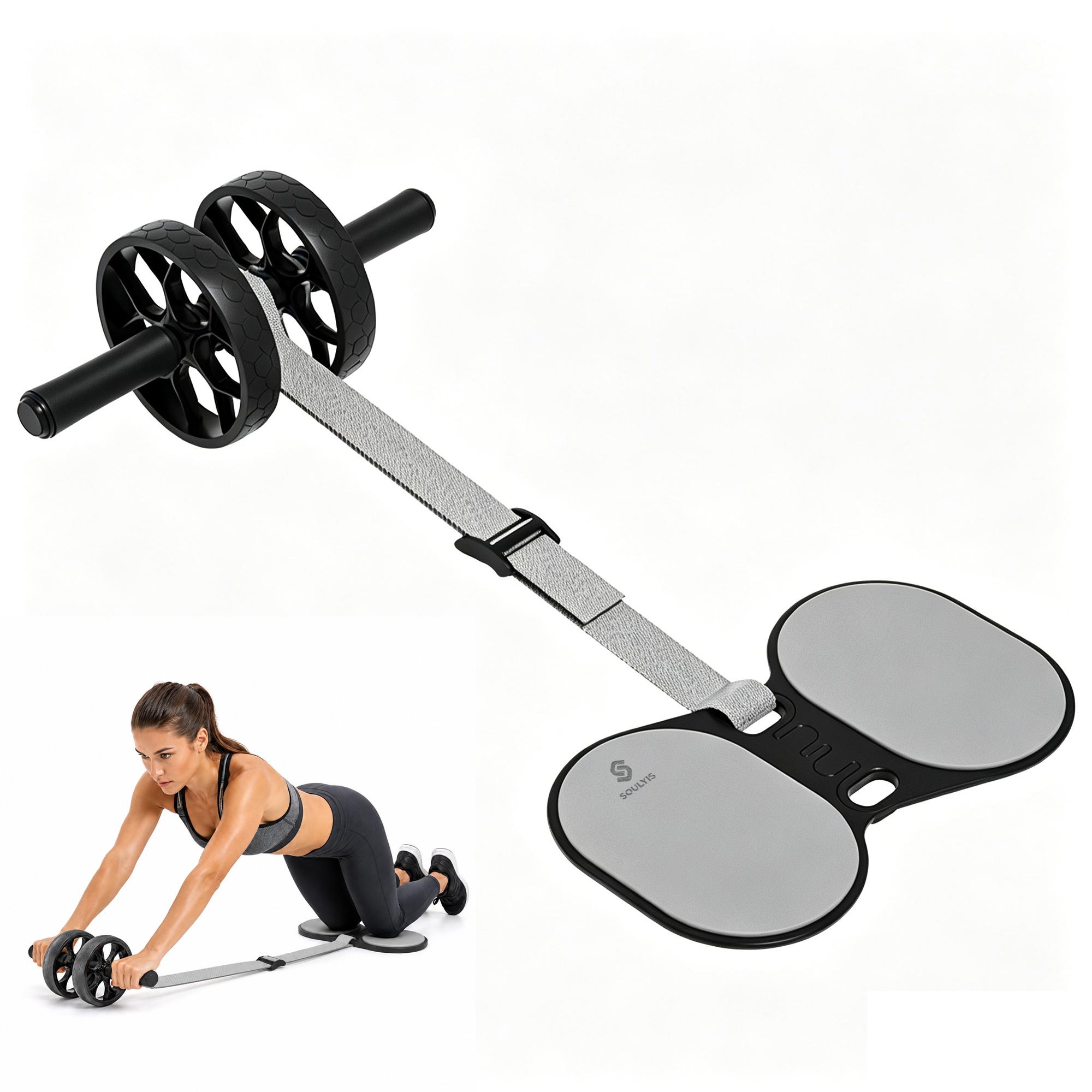 Ab Roller Wheel With Elbow Support - Rullo Addominale a Doppia Ruota con
