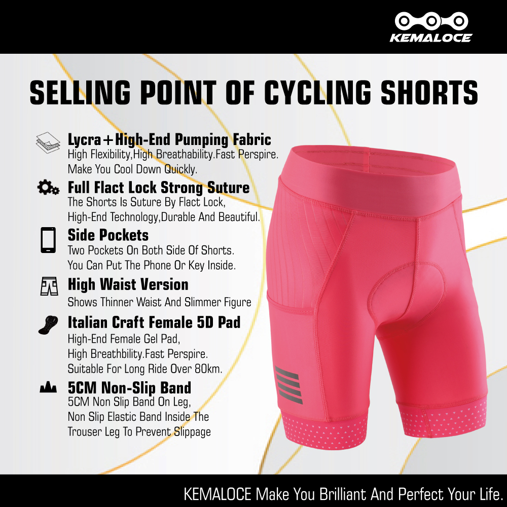 KEMALOCE pantaloncini da cicli - Padded Cycling Shorts 5D Gel recensione e prezzo