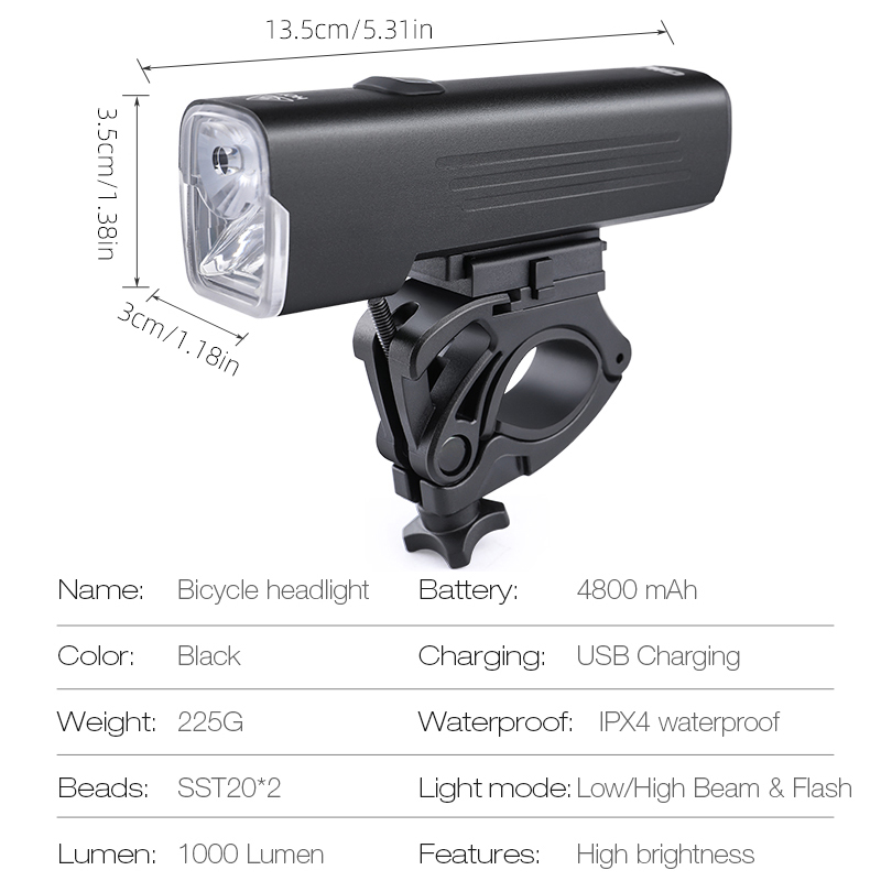 GIYO 1000 Lumen Luce per bicic - Rechargeable Bicycle Headlight 1000 Lumen recensione e prezzo
