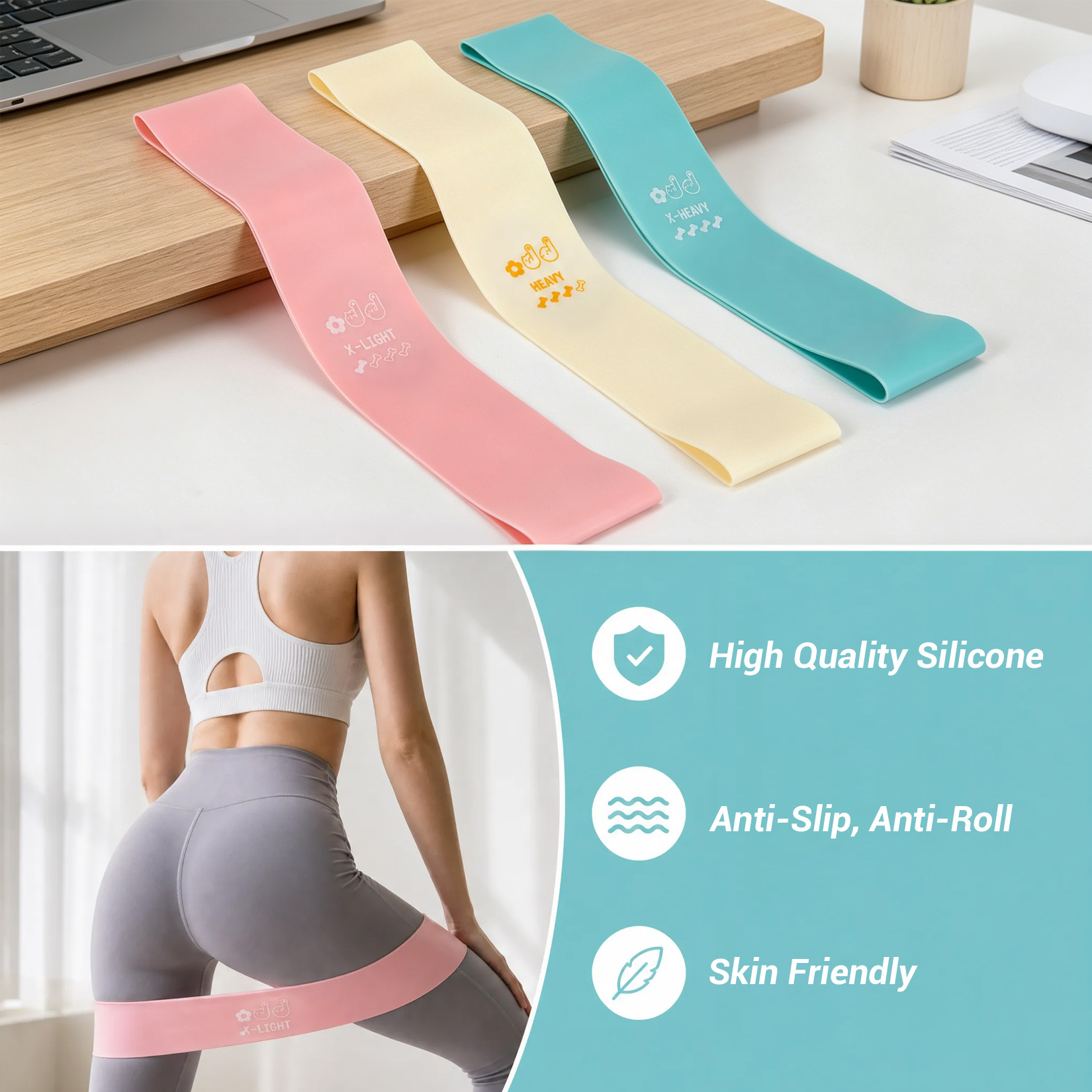 Set per Allenamento Pilates, A - Resistance Bands Set With Handles recensione e prezzo